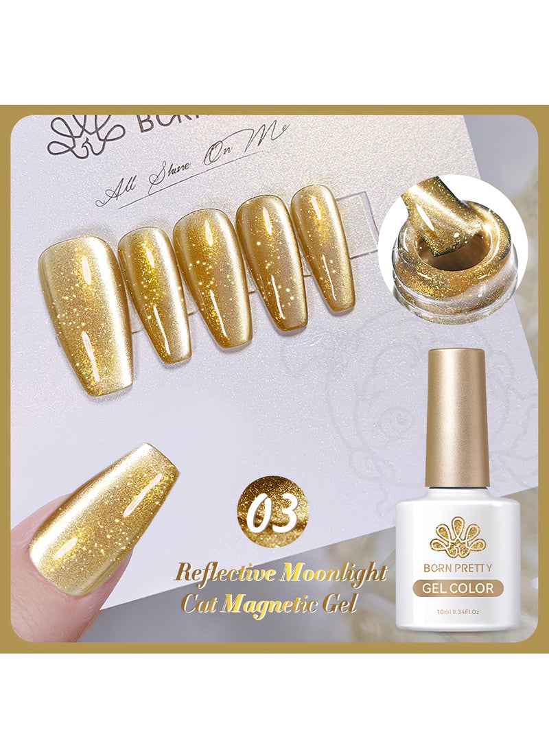 Born Pretty - Gel Polish, Gel Color, Glitter Shiny Sparkle Magic Holographic Cat Eye Gel Nail Polish, Cat Magnetic Gel Soak Off UV&LED Cured for Salon and Home DIY, Gift for Women 10ml - Image 1