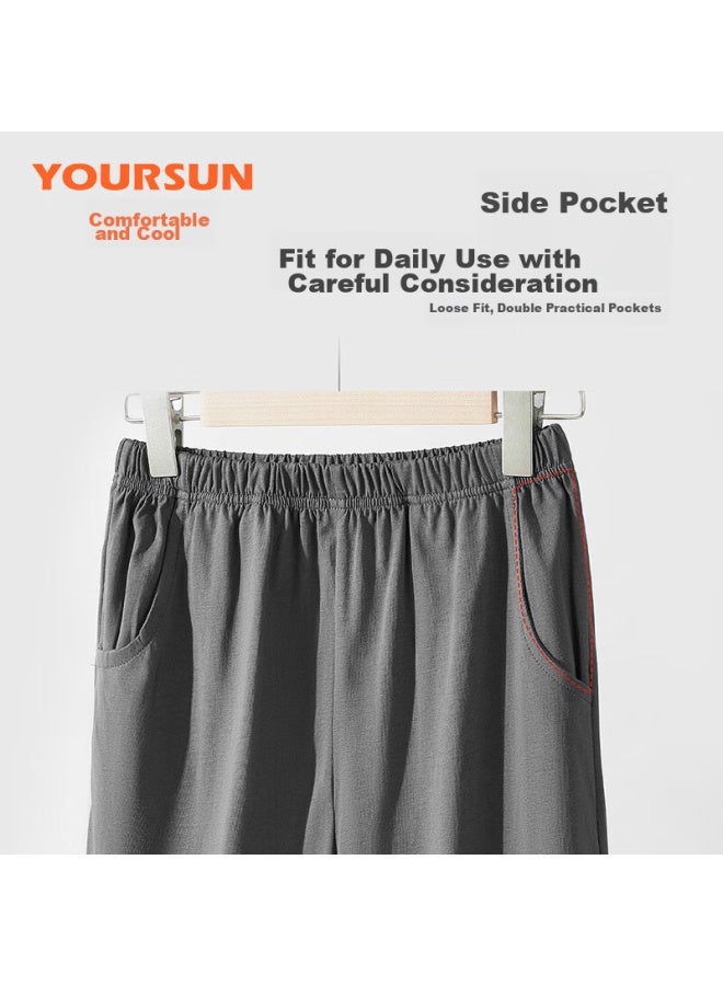 Your Sun Yiershuang Men's Pajamas, Summer Thin Style, Aladdin Pants, Shorts, Loose Casual Sleepwear, Home Pants - Image 3