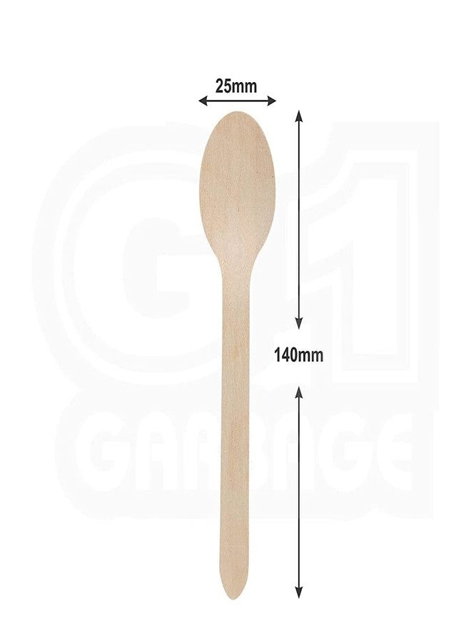 criterion Disposable Wooden Spoons, 14cm, 100 Pieces/Pack Spoon for Home Use | Eco-Friendly | Disposable Spoon (100) - Image 2