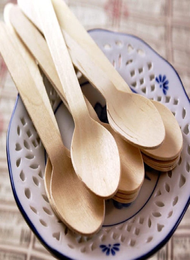criterion Disposable Wooden Spoons, 14cm, 100 Pieces/Pack Spoon for Home Use | Eco-Friendly | Disposable Spoon (100) - Image 3