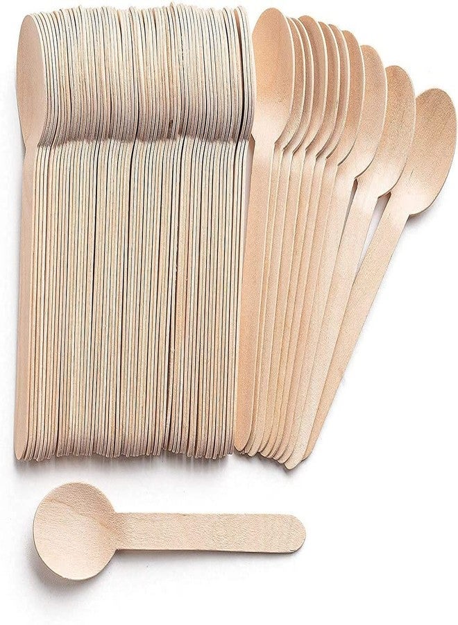 criterion Disposable Wooden Spoons, 14cm, 100 Pieces/Pack Spoon for Home Use | Eco-Friendly | Disposable Spoon (100) - Image 1