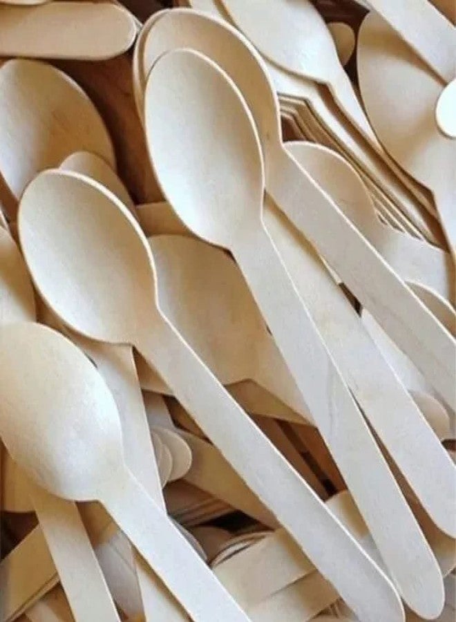 criterion Disposable Wooden Spoons, 14cm, 100 Pieces/Pack Spoon for Home Use | Eco-Friendly | Disposable Spoon (100) - Image 5