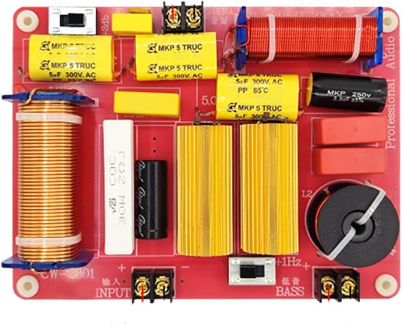500W 2 Way Crossover Treble Bass Frequency Divider For HiFi Sound System Speakers - Image 1