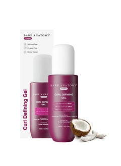 BARE ANATOMY Curl Defining Gel | For Well Defined Shiny Curls | Curl Retention & 2X Frizz Protection For 48 Hours | Coconut Oil, Hyaluronic Acid & Castor Oil | Sulphate & Paraben Free | 140 Ml  - Image 1