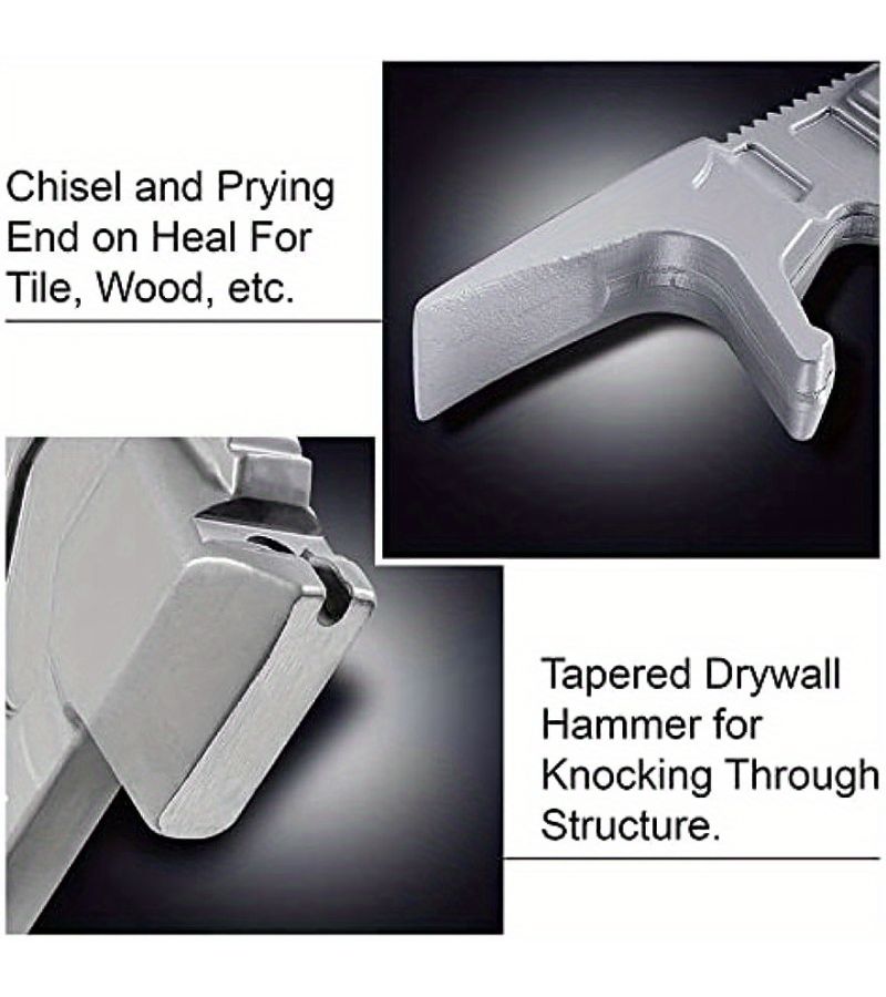 Black Silvery 15 Inch Multi Function Demolition Tool Pry Bar Hammer - Image 2