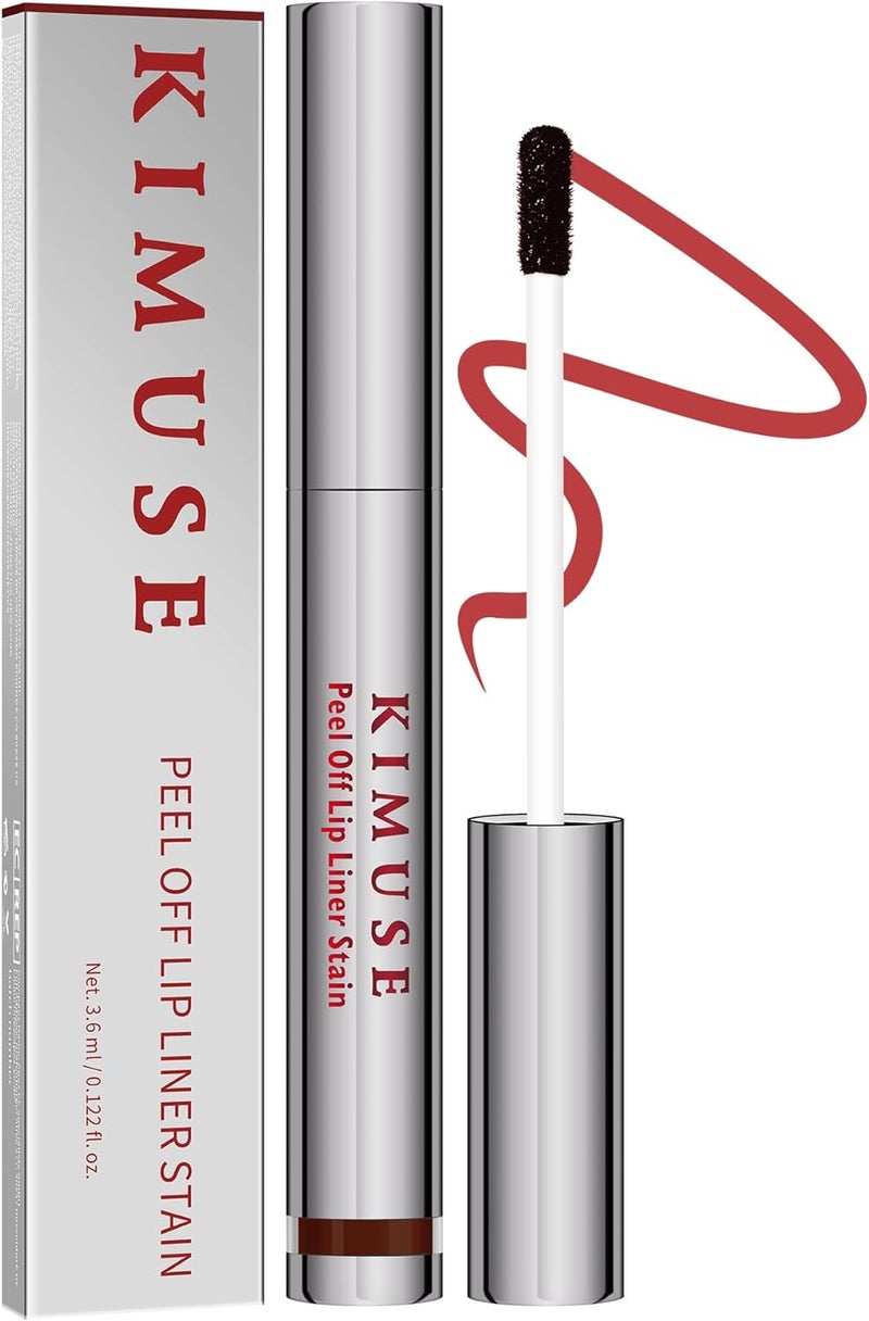 KIMUSE Peel Off Lip Liner Stain Lip Tint Stain Peel Off Long Lasting Waterproof Liptint Peel Off Highly Pigmented Color Matte Finish Lipstick Lipstain