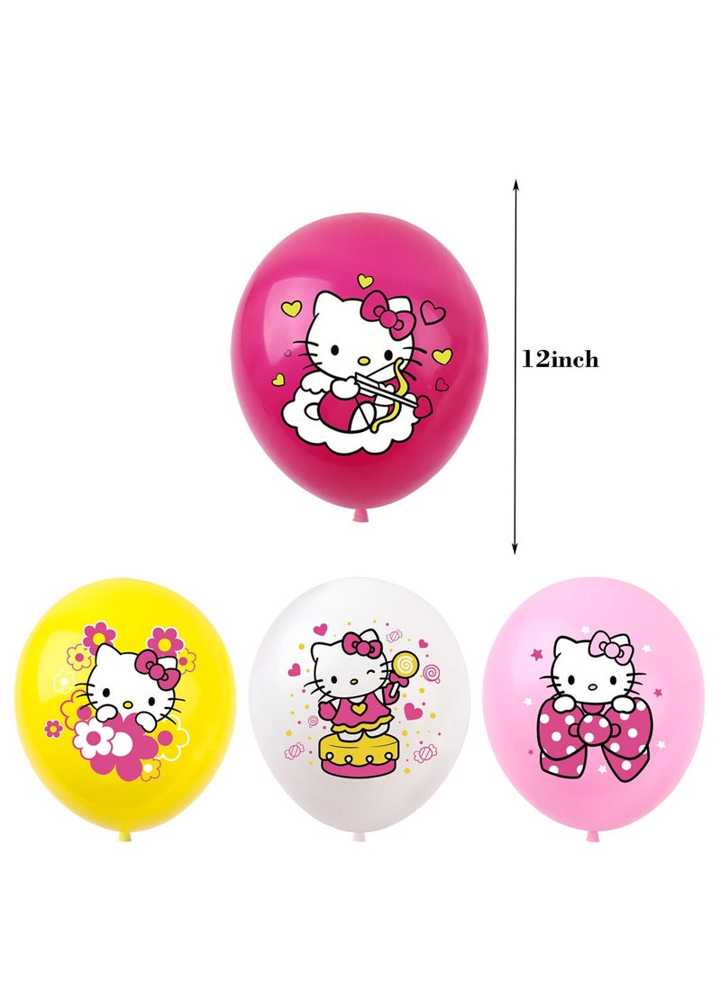 هالو كيتي مجموعة بالونات قطة لطيفة مع لافتة عيد ميلاد سعيد، وغطاء كعكة، ودوران معلق، وبطاقات دعوة، مثالية لحفل التخرج وحفل استقبال المولود وأعياد الميلاد وحفلات توديع العزوبية - Image 5