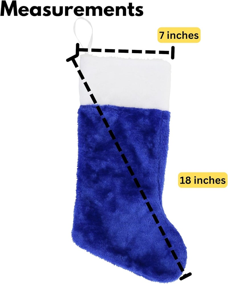 Iconikal 4Pack Plush Decorative Stocking 18inches Tall Blue - Image 5