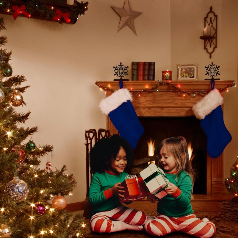 Iconikal 4Pack Plush Decorative Stocking 18inches Tall Blue - Image 2