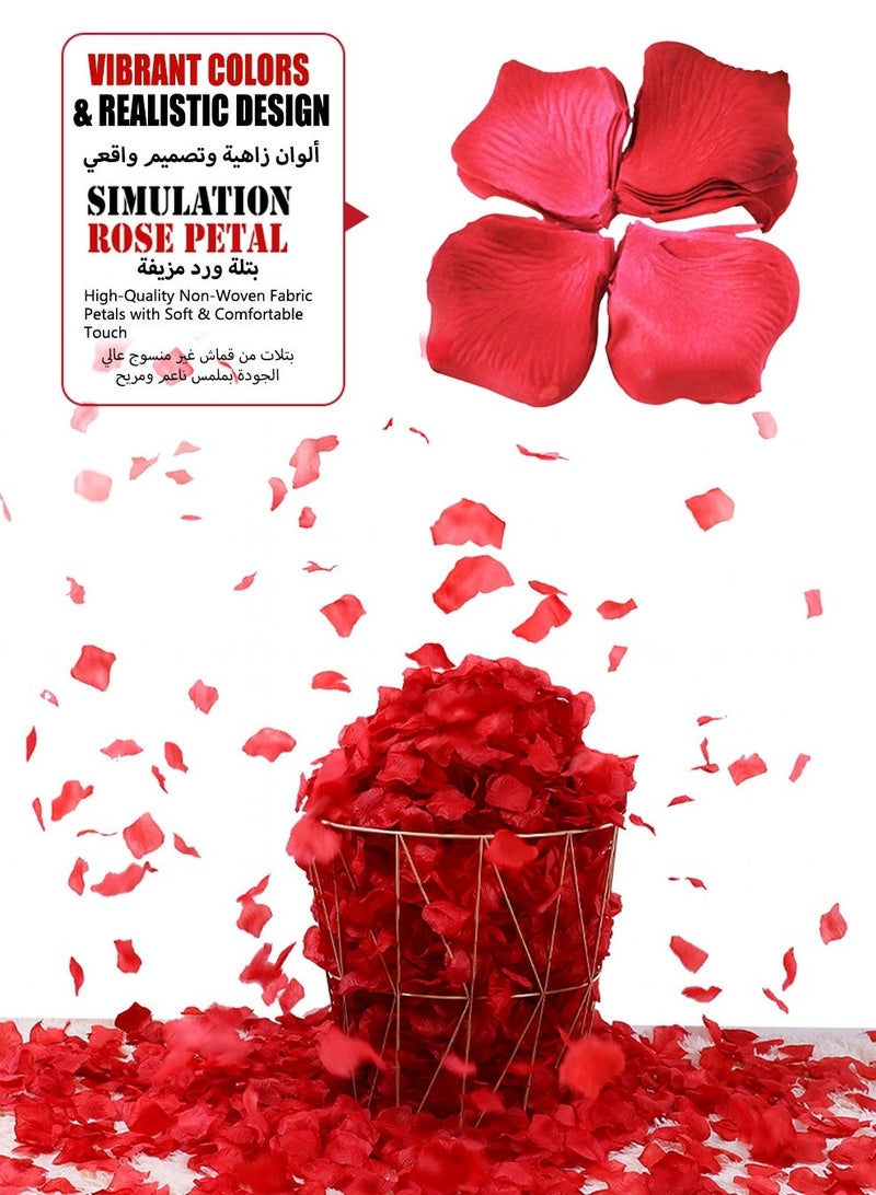 مجموعة عروض الزواج/الذكرى السنوية - سلسلة أضواء خيالية بطول 5 أمتار و50 مصباحًا ليدًا + 24 شمعة محاكاة + 1000 بتلة ورد، مجموعة ديكور رومانسية لعرض الزواج، الزفاف، أعياد الميلاد، عيد الحب - Image 3