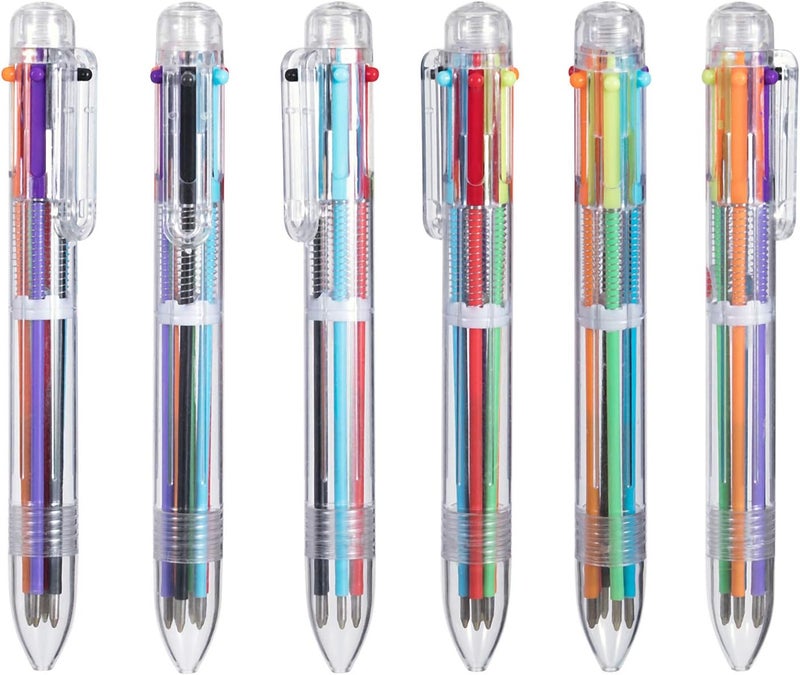 favide 22 Pack 0.5mm 6-in-1 Multicolor Ballpoint Pen,6-Color Retractable Ballpoint Pens for Office School Supplies Students Children Gift,Kids Party Favors - Image 1