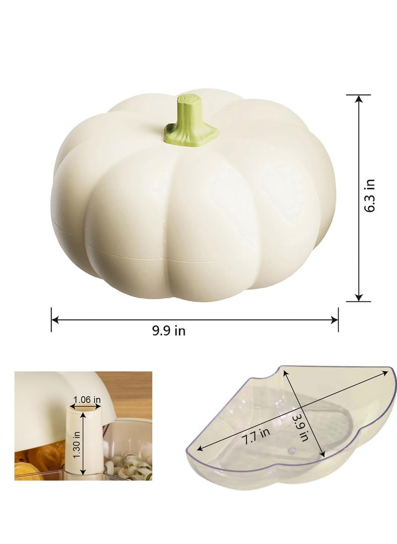 Excefore - Divided Serving Tray with Lid, Pumpkin Snackle Box Container with 3 Compartments, Candy and Nut Serving Container for Fruits, Nuts, Candies (White) - Image 1
