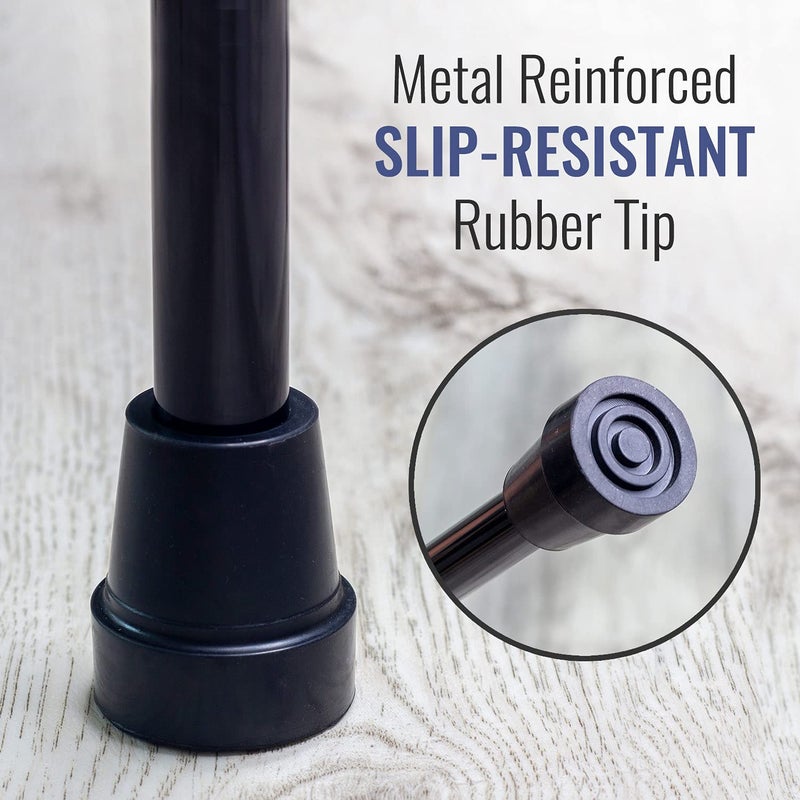 DMI Walking Cane and Walking Stick for Adult Men and Women, FSA Eligible, Lightweight and Adjustable from 30-39 Inches, Supports up to 250 Pounds with Ergonomic Hand Grip and Wrist Strap, Black - Image 5