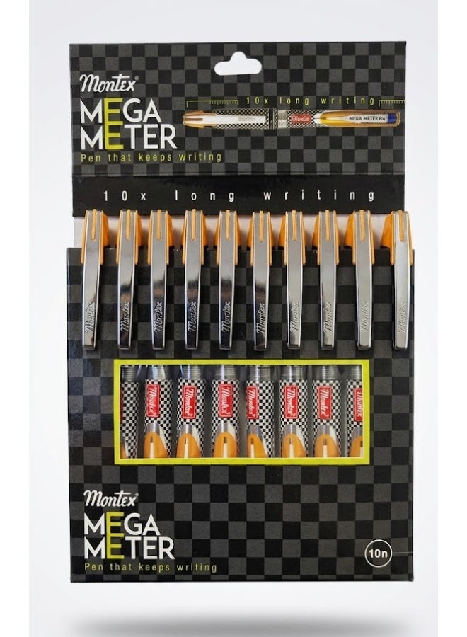 montex 10-Piece Megameter Ballpoint Pen Blue Ink - Image 2