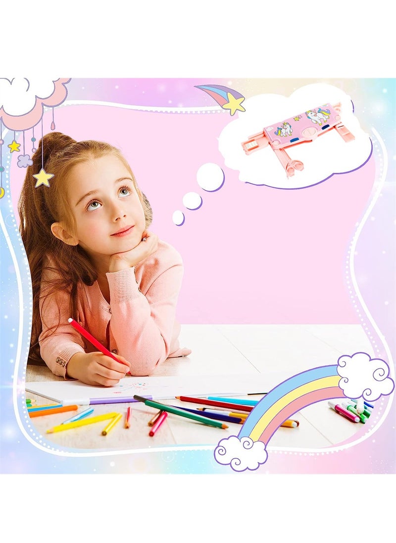 SYOSI - Pencil Case, 2 Pieces Multifunctional Pencil Box for Kids, Pencil Box with Buttons Cartoon Pattern, Stationary Set with Compartments, Scissors and Pencil Sharpener - Image 1