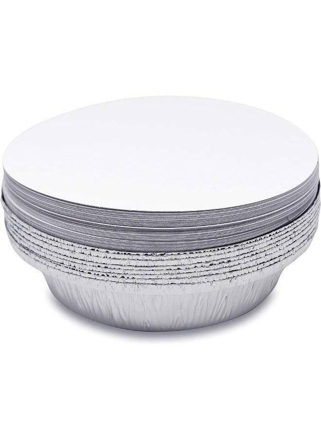 Generic Round Deep Foil Plate With Cover (100 pcs)  - Image 2