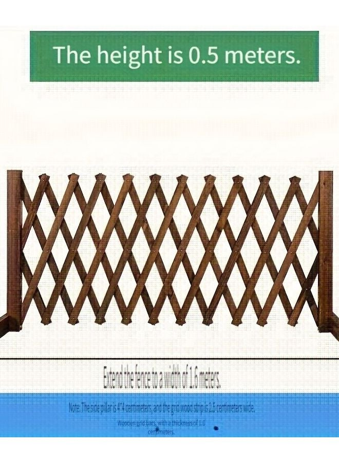 بوابة حيوانات أليفة خشبية قابلة للسحب بلون كربوني، حاجز أمان داخلي للسلالم المنزلية - Image 1