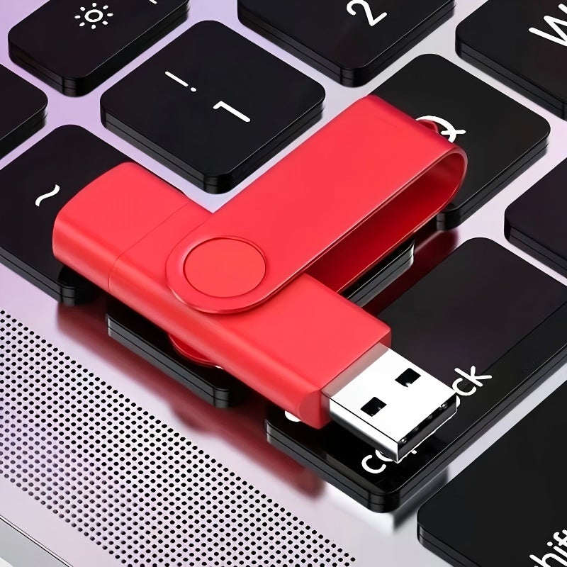 ذاكرة فلاش USB نوع C سعة 256 ميجابايت حمراء متوافقة مع أجهزة الكمبيوتر المحمولة والمكتبية والهواتف الذكية لتوسيع تخزين البيانات والصور والفيديو والموسيقى هدية تجارية - Image 3