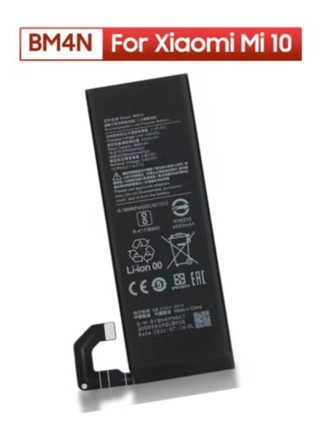 High Quality Original Internal Battery Replacement for Xiaomi Mi 10 5G / Mi 10S – 4780mAh Li-ion Rechargeable Battery with Fast Charging Support | Safe, Long-Lasting & Durable Power Backup Solution | Reliable Mobile Battery Pack (Black)  - Image 2