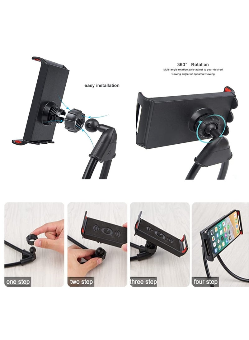 Generic Lazy Bracket - Universal Hanging on Neck Lazy Phone Holder DIY Free Rotating Stand on Table Smart Multiple Functions Mobile Phone Mount Stand(Black) - Image 4