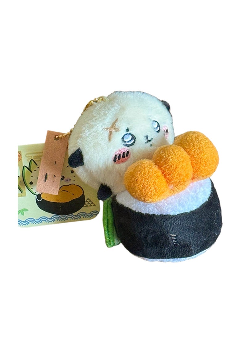 10cm Sushi Otter Pendant Keychain Plush Doll School Bag Accessories Toy Keychain Boy Girl Gift - Image 1