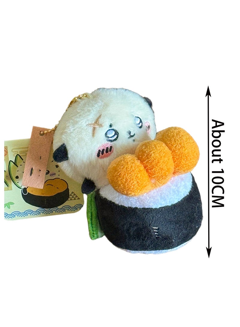 10cm Sushi Otter Pendant Keychain Plush Doll School Bag Accessories Toy Keychain Boy Girl Gift - Image 2