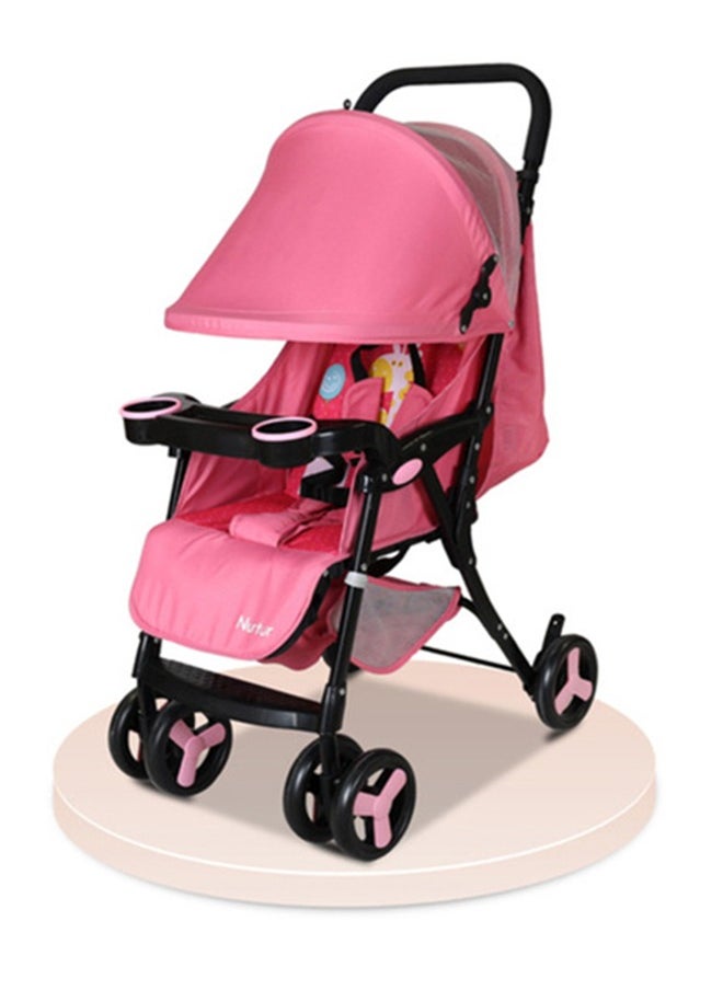 Nurtur - Ryder Lightweight Baby Stroller With Storage Basket, Detachable Food Tray - Pink - Image 1