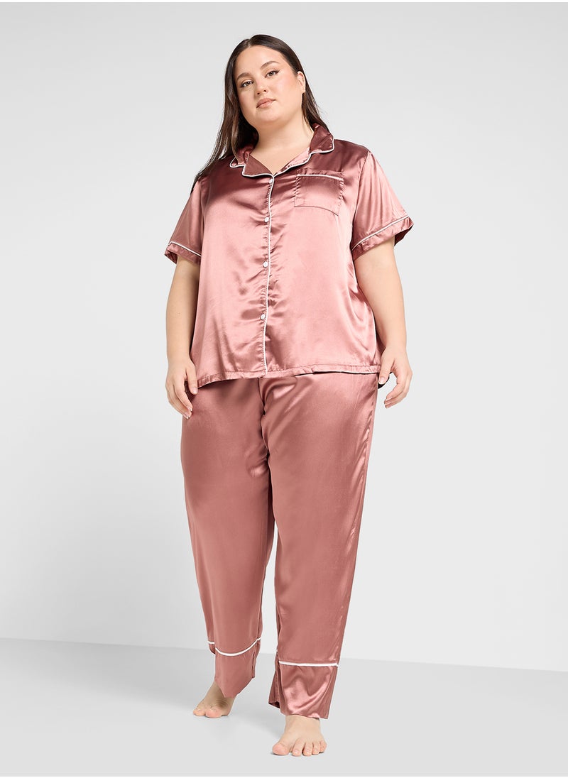 Satin Shirt & Pyjama Set With Contrast Piping - pzsku/Z13602E4928332AD8EAE4Z/45/_/1729575059/d1d31a70-9724-41e5-8e20-57c26d6539c6