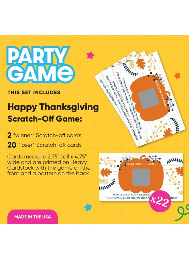 Big Dot of Happiness Big Dot of Happiness Happy Thanksgiving - Fall Harvest Party Game Scratch Off Cards - 22 Count  - Image 2