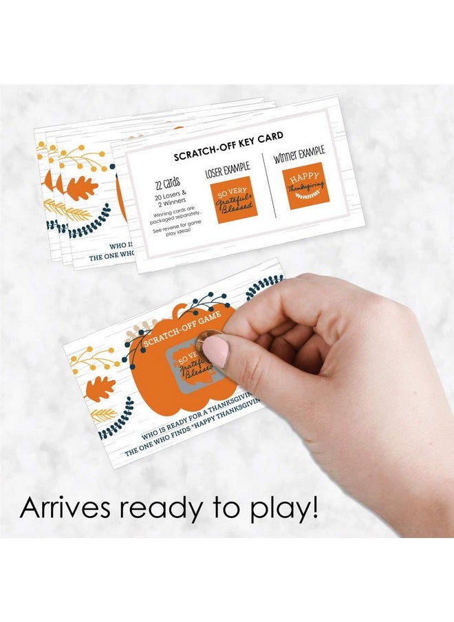 Big Dot of Happiness Big Dot of Happiness Happy Thanksgiving - Fall Harvest Party Game Scratch Off Cards - 22 Count  - Image 3