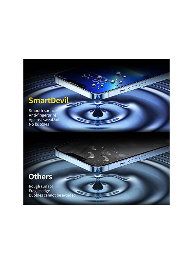 SmartDevil Screen Protector For Iphone 14 And Iphone 13/13 Pro【Full Coverage】【Case Friendly】Tempered Glass Film With Installation Tool, High Definition,9H Hardness Shockproof, Anti-Scratch -2 Pack  - Image 5