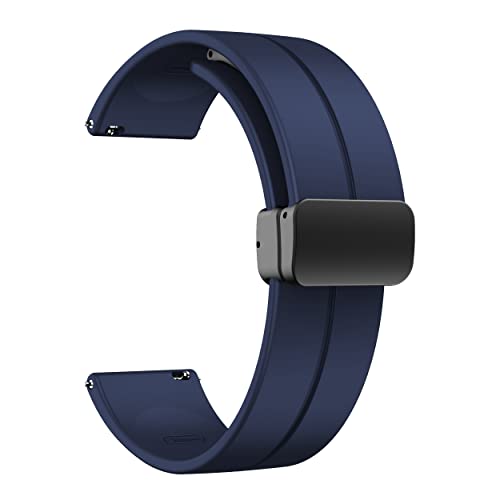 LYSMVIVI Soft Silicone Magnetic Watch Band 22mm 20mm 19mm 18mm 16mm with Quick Release Adjustable Sport Replacement Strap for Men Women - Image 1