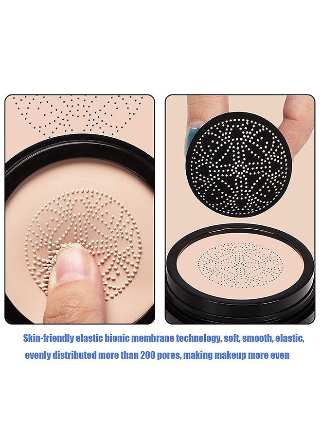 EELHOE Mushroom Head Air Cushion BB Cream Foundation CC Cream Foundation Makeup Moisturizing BB Cream Liquid Foundation, Concealer Lasting Makeup Foundation Even Skin Tone Makeup Base Primer(Brunet Brown)  - Image 4
