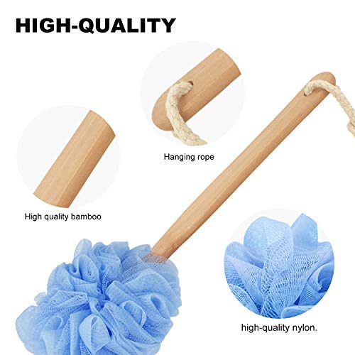 RASDDER Loofah with Handle, Loofah on a Stick, Shower Sponge with Handle, Bath Brush, Shower Brush for Body, Back Scrubber for Shower, PE Soft Mesh Luffa for Men and Women - Image 3