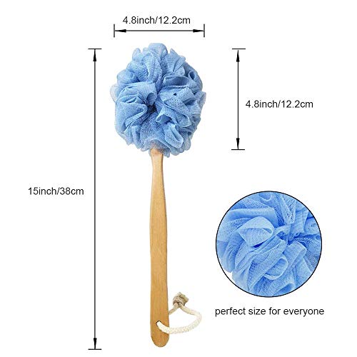 RASDDER Loofah with Handle, Loofah on a Stick, Shower Sponge with Handle, Bath Brush, Shower Brush for Body, Back Scrubber for Shower, PE Soft Mesh Luffa for Men and Women - Image 4