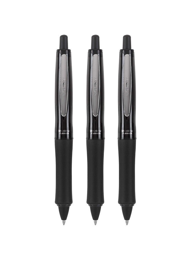 بايلوت قلم حبر جاف قابل لإعادة التعبئة والسحب من Dr. Grip Fullblack، متوسط الرأس، حبر أسود، عبوة من 3 قطع (14634) - Image 1