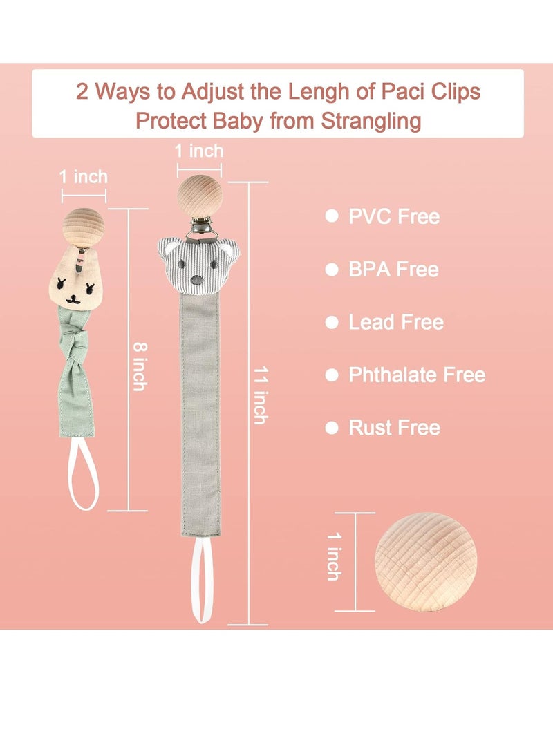 RATSAW 5 Pack Pacifier Clips Paci Holder Baby Boys Girls Teething Beads Soothie Binky Clips Teether Toys Best Gift Idea for Toddlers - Image 2