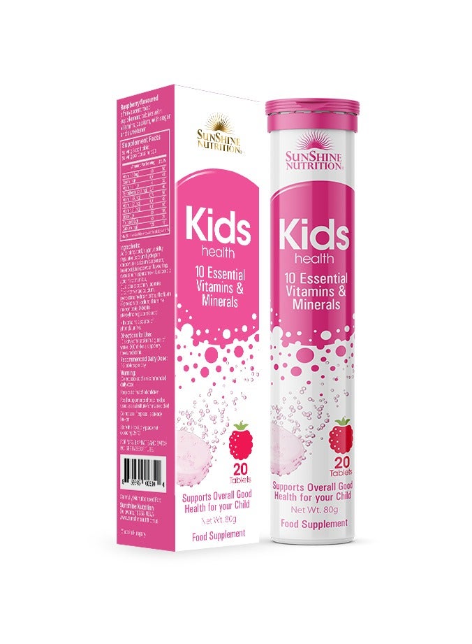 SUNSHINE NUTRITION Sunshine Nutrition Kids Multivitamin Raspberry Effervescent Tablets 20s 