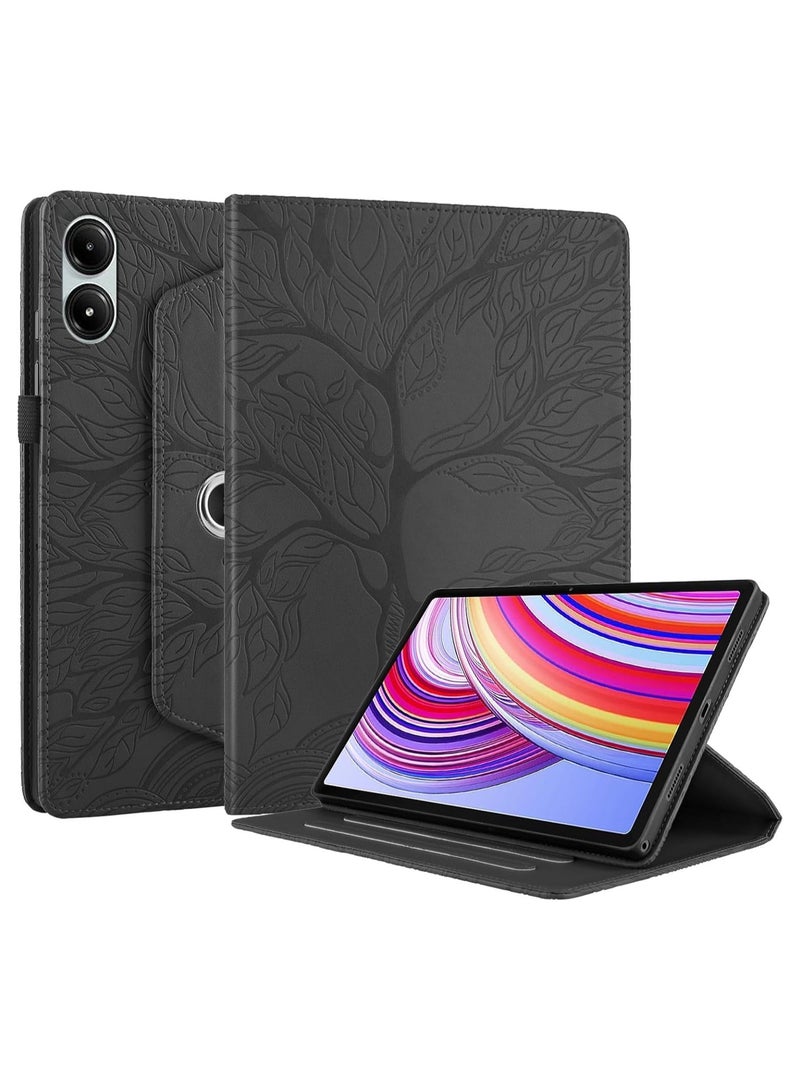 general Case Compatible with Suitable for Xiaomi Redmi Pad Pro 12.1 Inch 2024,Tree of Life Embossed Tablet Case with 360° Foldable Swivel Stand - Image 2