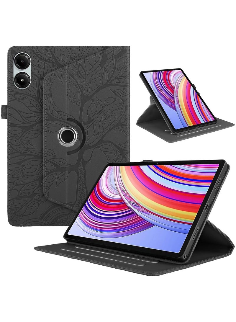 general Case Compatible with Suitable for Xiaomi Redmi Pad Pro 12.1 Inch 2024,Tree of Life Embossed Tablet Case with 360° Foldable Swivel Stand - Image 1