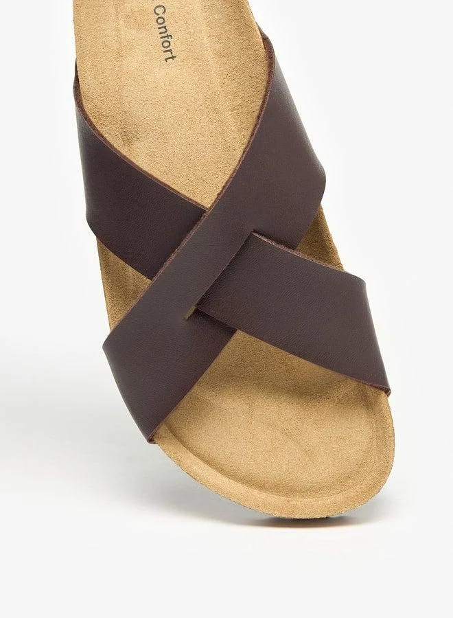 Le Confort Men Cross Strap Slip-On Sandals