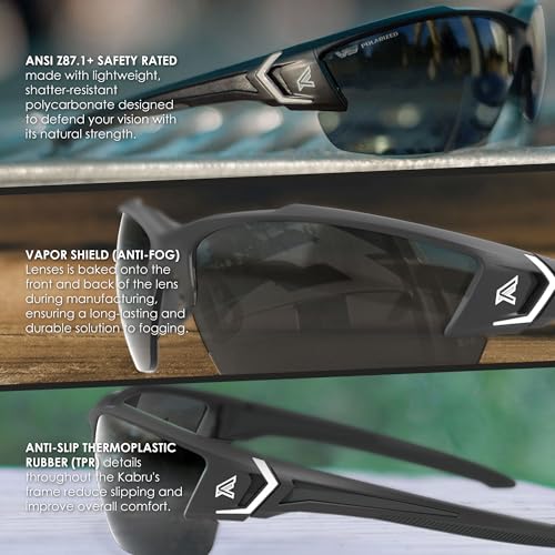 EDGE Khor G2 ANSI Z87 Safety Glasses for Men: Shatter Resistant, Anti-Slip Frames, Nylon Lenses, Tinted Z87 Sunglasses for Men - Image 4