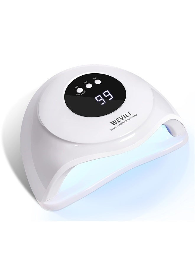 UV LED Nail Lamp 72W, Faster Gel Polish Nail Dryer,Professional Gel UV Light for Nails with 3 Timers & Auto Sensor, Gel Polish Light Nail Curing Lamp with LCD Screen for Salon and Home