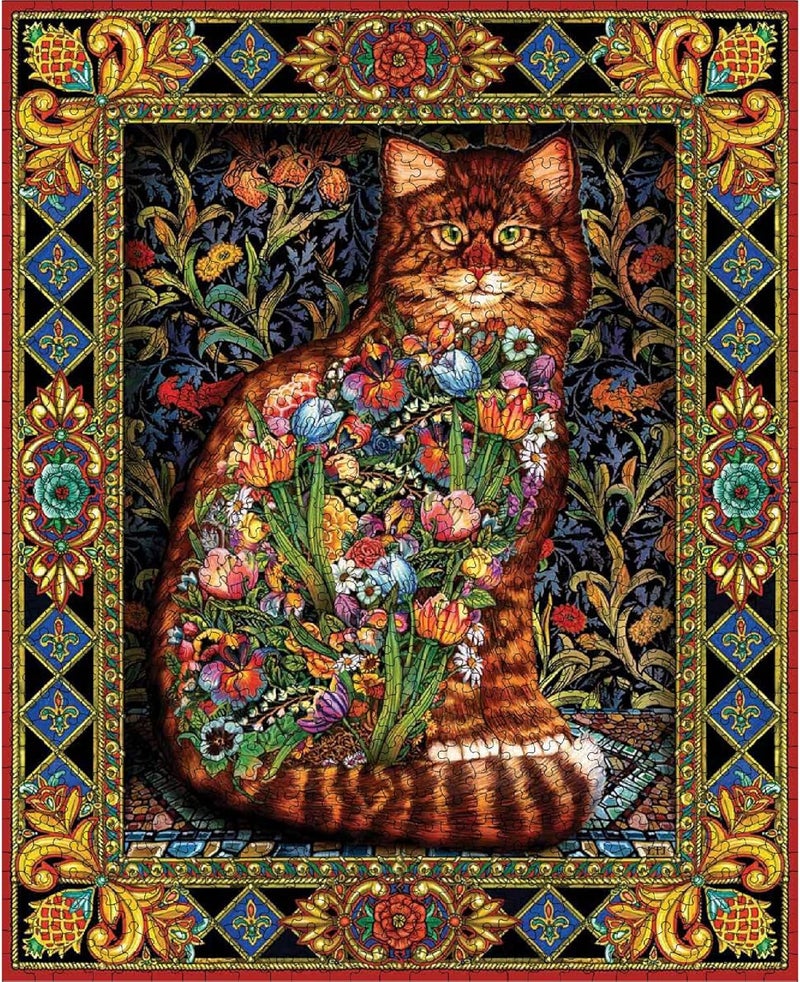 White Mountain Puzzles Tapestry Cat - 1000 Piece Jigsaw Puzzle - Image 1