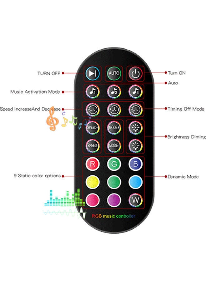 NIBEMINENT TV Music Rhythm Strip Light With Remote Controll Multicolour - Image 5