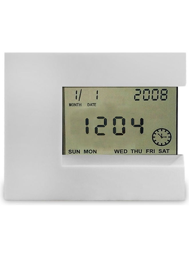 NIBEMINENT Digital Alarm Clock White 3.5x5.5inch - Image 1