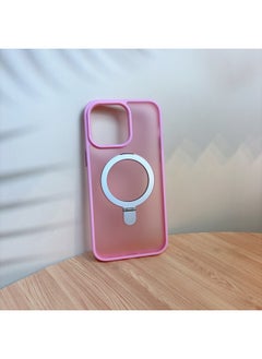 Applicable To For Iphone 16ProMax Mobile Phone Case For Iphone15 Bracket Magnetic Absorption Anti-fall Q1 Frosted Skin Feeling Fulcrum Factory-Color:Fresh Powder-Applicable Models:For Iphone 14promax