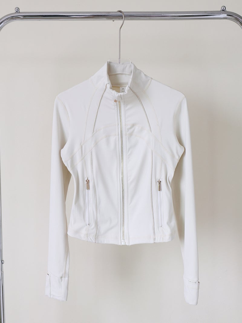 Generic Flash Collar Jacket Yoga Jacket Womens Slim-fit Slimming Long-sleeve Casual Sports Fitness Quick-drying Breathable Top 917 flash albumin (short style) 
