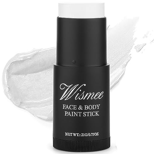 Wismee Clown White Face Paint Stick,Full-coverage White Body Paint Makeup for Halloween Cosplay Joker Zombie Vampire Skeleton Clown SFX Makeup - Image 1