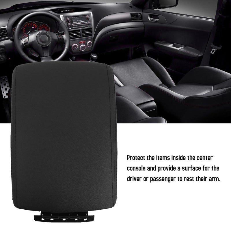 Center Console Lid, Leather Car Center Console Cover Replacement for Subaru Impreza WRX GT 2009-2014, 92114FG000JC - Image 2